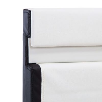 vidaXL Cadru de pat cu LED, alb, 140 x 200 cm, piele ecologică