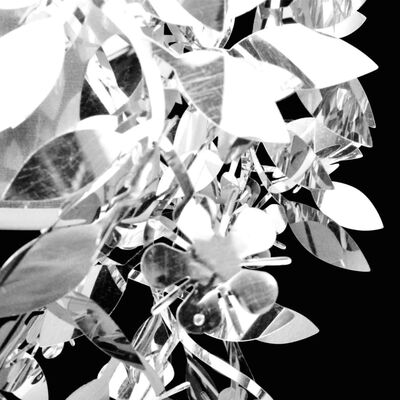 Lampă tip candelabru, cu frunze strălucitoare, 21,5 x 30 cm, argintiu