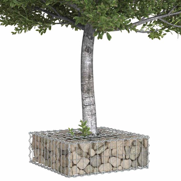 vidaXL Pat ridicat din gabion Argintiu 60 x 60 x 20 cm Oțel Galvanizat