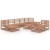 vidaXL Set mobilier de grădină, 10 piese, maro miere, lemn masiv pin