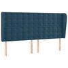vidaXL Tăblie pat cu urechi albastru &icirc;nchis 163x23x118/128 cm catifea