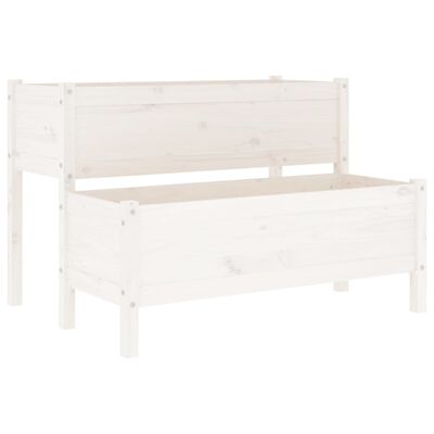 vidaXL Jardinieră, alb, 110x84x75 cm, lemn masiv de pin