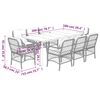 vidaXL Set mobilier de grădină cu perne, 9 piese, negru, poliratan