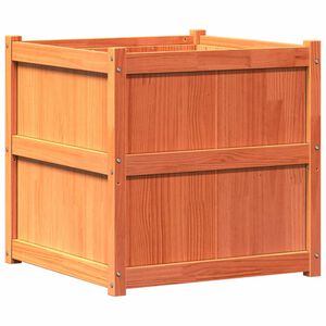 vidaXL Jardinieră de grădină, maro ceruit, 70x70x70 cm, lemn masiv pin