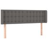 vidaXL Tăblie de pat cu aripioare gri 147x16x78/88 cm piele ecologică