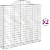 vidaXL Coșuri gabion arcuite 2 buc, 200x50x180/200 cm, fier galvanizat