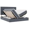 vidaXL Pat cu benzi LED cu headboard Gri &icirc;nchis 180 x 200 cm Catifea