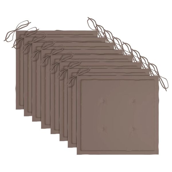 vidaXL Scaune de exterior cu perne, 8 buc., lemn masiv de acacia