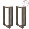 vidaXL Picioare de masă de bar &icirc;n formă de T, 2 buc., negru, 60x35x(90-91) cm, oțel