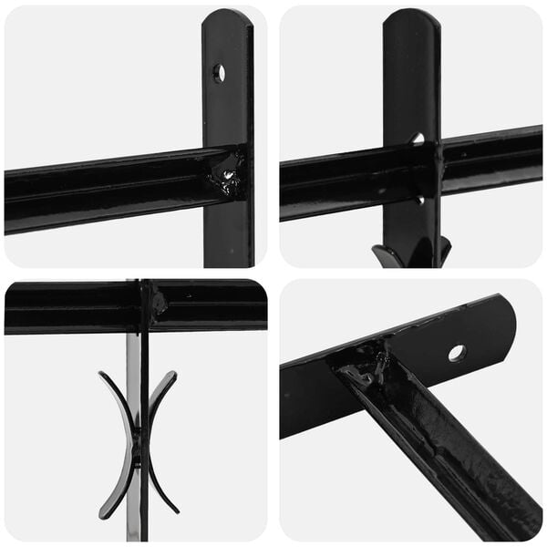 vidaXL Grilă Fereastră Negru 75.5 x 60 cm Oțel vopsit electrostatic