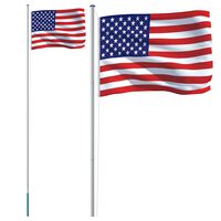vidaXL Steag SUA și stâlp din aluminiu, 6,23 m