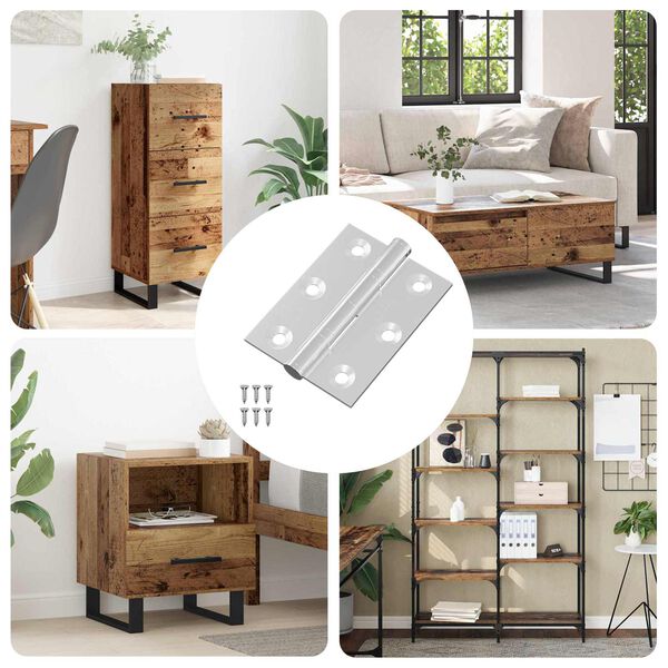 vidaXL Hinge 12 pcs Argintiu 50 x 38 x 1,3 mm Oțel