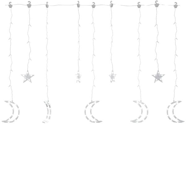 vidaXL Lumini lună și stele, 138 LED-uri, alb rece, cu telecomandă