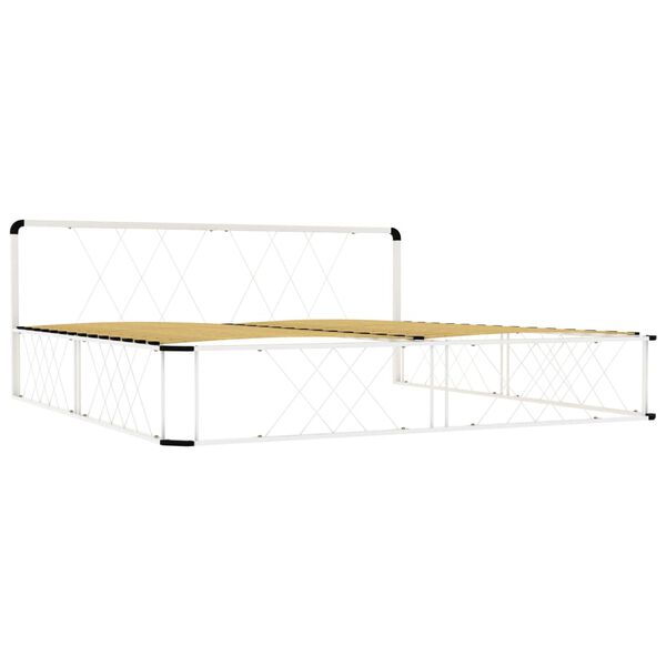 vidaXL Cadru de pat, alb, 180 x 200 cm, metal