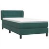 vidaXL Pat box spring cu saltea, verde &icirc;nchis, 80x210 cm, catifea