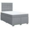 vidaXL Pat box spring cu saltea, gri deschis, 120x190 cm, textil