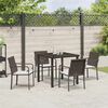 vidaXL Set de masă pentru grădină 5 pcs Maro Rattan poli