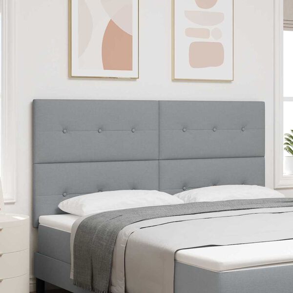 vidaXL Cap de pat cu &icirc;nălțime ajustabilă Gri deschis 180 cm țesătură