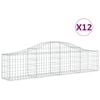 vidaXL Coșuri gabion arcuite 12 buc, 200x30x40/60 cm, fier galvanizat