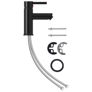 vidaXL Robinet chiuvetă de baie, negru, 130x176 mm