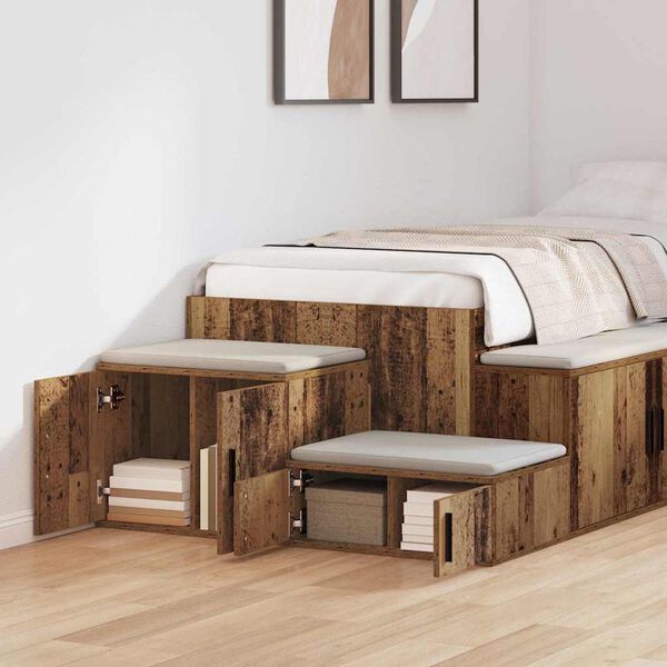 vidaXL Dulap de depozitare 2 pcs Lemn vechi 103 x 41 x 40 cm