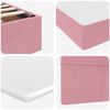 vidaXL Pat cu storage cu saltea cu headboard Roz 140 x 190 cm Catifea