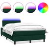 vidaXL Pat cu arcuri cu saltea și LED, verde &icirc;nchis, 120x210 cm, catifea