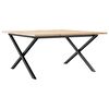 vidaXL Masă de cafea, cadru X, 90x90x45 cm, lemn masiv pin și Oţel