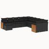 vidaXL Set canapele de grădină cu perne, 11 piese, negru, poliratan
