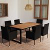 vidaXL Set mobilier de grădină, 7 piese, negru