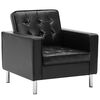vidaXL Fotoliu negru 75x70x75 cm piele ecologică