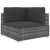 vidaXL Scaun de colț modular cu perne, gri, poliratan