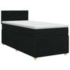 vidaXL Pat boxspring cu saltea cu headboard Negru 90 x 190 cm Țesătură