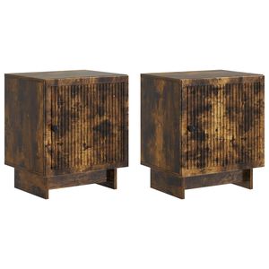vidaXL Dulap de noapte 2 buc. Stejar fumuriu 43 x 34,5 x 50 cm