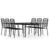 vidaXL Set de mobilier pentru grădină, 7 piese, negru