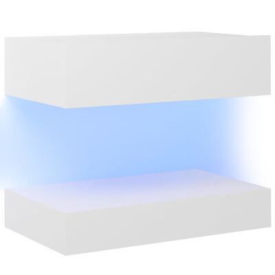 vidaXL Comodă TV cu lumini LED, alb, 60x35 cm