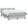 vidaXL Pat box spring cu saltea, gri deschis, 160x220 cm, catifea