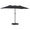vidaXL Parasol de Grădină Negru 385 x 209 x 244 cm Poliester