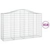 vidaXL Coșuri gabion arcuite 18 buc, 200x50x120/140 cm,fier galvanizat