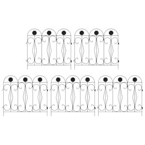 vidaXL Gard de Grădină Spalier Negru 305,5 x 55,5 x 0,3 cm