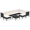 vidaXL Set mobilier de grădină cu perne, 10 piese, negru, poliratan