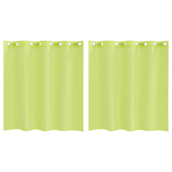 vidaXL Perdele Voile cu Oelii 2 buc Verde măr 140x140 cm