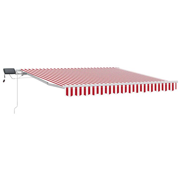 vidaXL Cortina Retractabilă Manual Roșu și Alb 350 x 250 cm