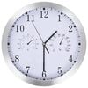 vidaXL Ceas perete, mecanism cuarț, higrometru/termometru, alb, 30 cm