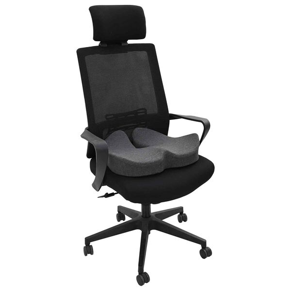 vidaXL Pernă pentru șezut Gri &icirc;nchis 50 x 43 x 10 cm Spumă cu Memorie