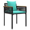 vidaXL Set de Mobilier pentru Exterior 3 pcs Negru și Turcoaz Ratan PE