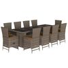 vidaXL Set mobilier de grădină cu perne, 11 piese, gri, poliratan