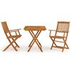 vidaXL Set mobilier grădină pliabil, 3 piese, lemn masiv acacia