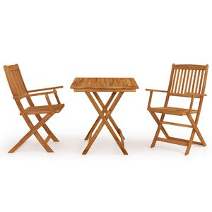 vidaXL Set mobilier grădină pliabil, 3 piese, lemn masiv acacia