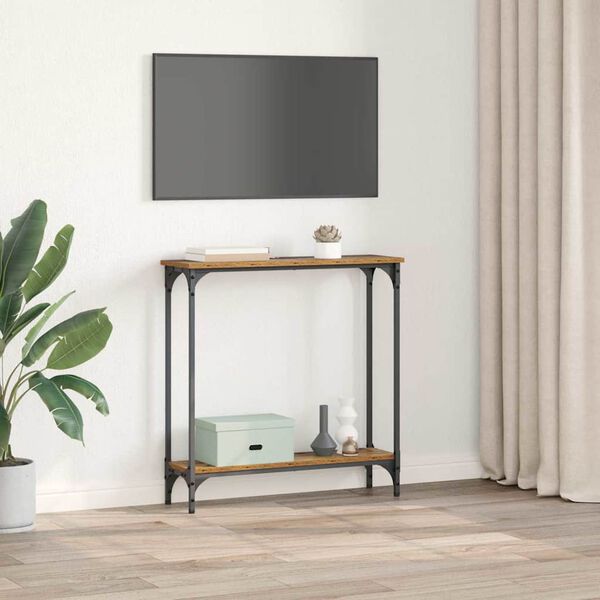 vidaXL Masă de consolă Lemn Vechi 75 x 22,5 x 75 cm Lemn compozit